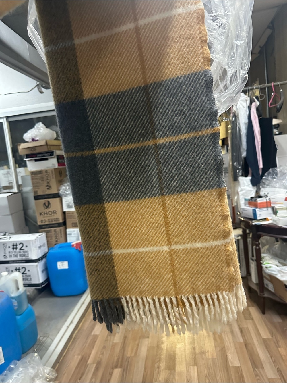 Icewear Yellow & Gray Plaid Wool Wrap - Picture 2 of 4